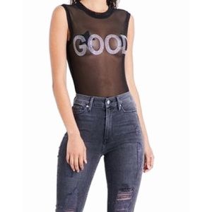 Good American ‘Good’ Rhinestone Mesh Bodysuit